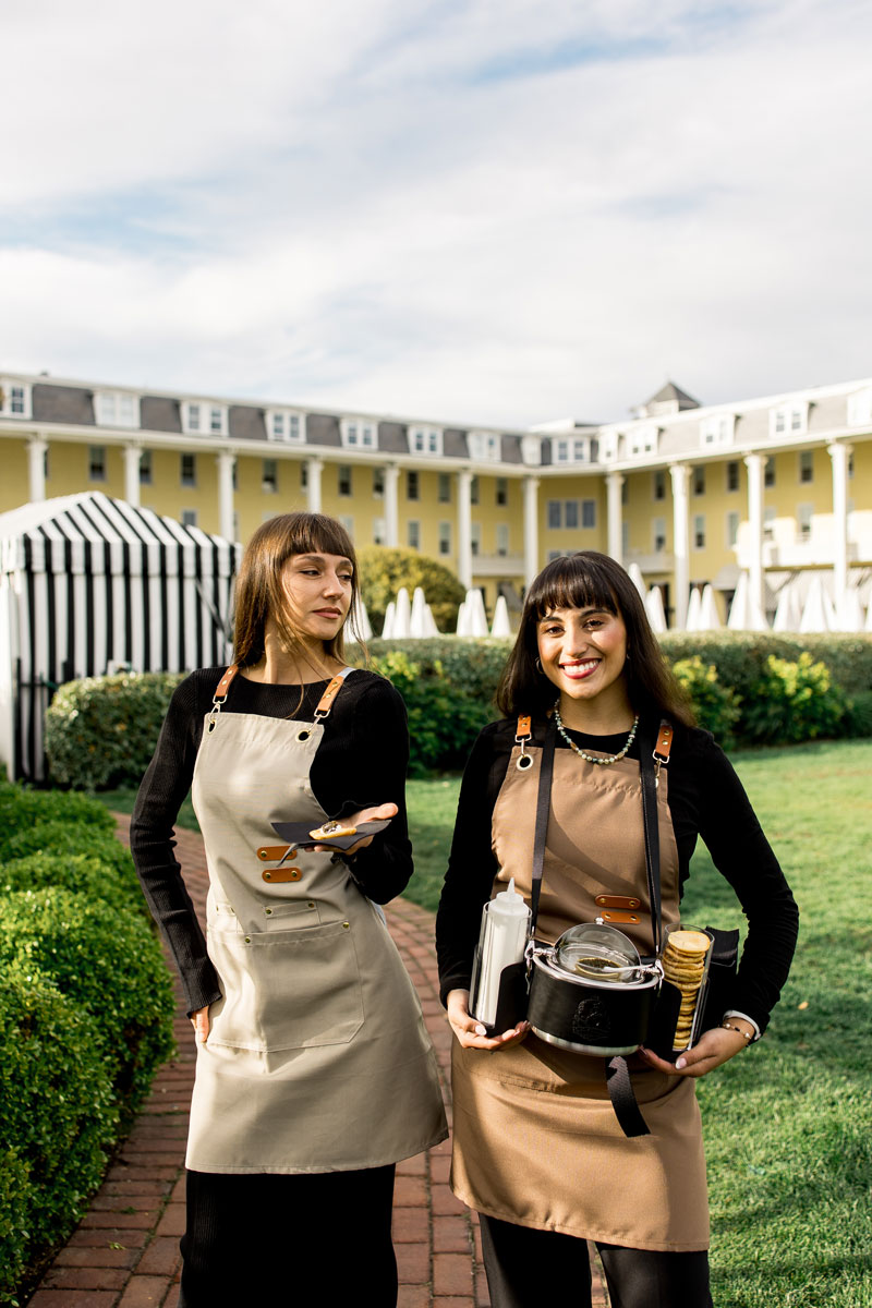 Two Caviar Carrier servers at a luxury resort